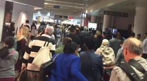 A picture from the scene of the Brussels airport explosions. Photo: Anonymous.