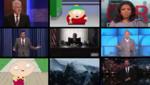From the Shurat HaDin video, part of the campaign to garner plaintiffs for a class-action suit against the heads of the Palestinian Broadcasting Corporation. Photo: Screenshot.