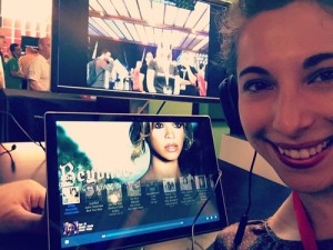 Eliana Rudee with Beyoncé music pulled up on her tablet computer. Photo: Courtesy Eliana Rudee.