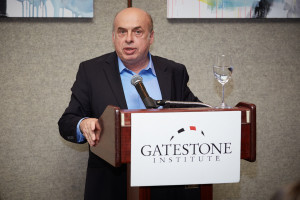 Jewish Agency Chairman Natan Sharansky, addressing a Gatestone Institute event in New York on Tuesday. Photo: Raymond Hamlin.