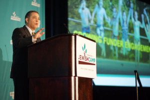 Jeremy Fingerman, CEO of Foundation for Jewish Camp, speaks at the foundation's biennial conference in East Brunswick, N.J. Photo: Foundation for Jewish Camp.