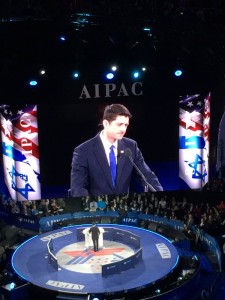 Speaker of the House Paul Ryan addressed the AIPAC conference on Monday. Photo: Twitter.