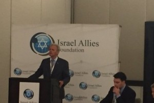 Former Israeli ambassador to the US, MK Michael Oren at the Israel Allies Foundation’s Second Annual Latin America Summit on Israel in Miami. Photo: Twitter/Screenshot.