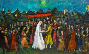 Painting of a Jewish wedding. Photo: Wikipedia.