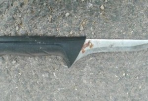 The knife used in Thursday morning's stabbing attack in the Jordan Valley. Photo: Israel Police.