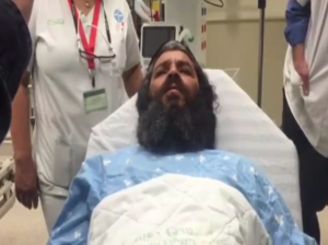 A victim of Tuesday's stabbing attack in Petah Tikvah. Photo: Beilinson Medical Center video/Screenshot.