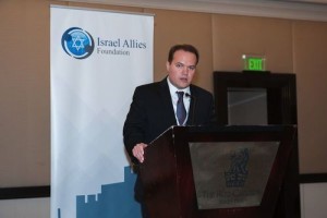 Leopoldo Martinez, the Latin America director of the Israel Allies Foundation, speaks at the recent Second Annual Latin America Summit on Israel in Miami. Photo: Provided.