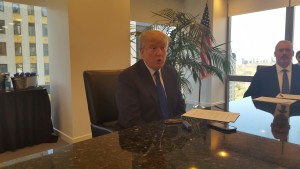 Donald Trump, during a meeting with Jewish journalists. Photo: Ruthie Blum.
