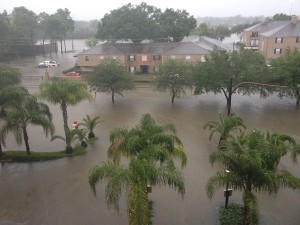 On Monday morning, the view outside of the Houston apartment building of JNS.org Editor in Chief Jacob Kamaras. Photo: Jacob Kamaras.