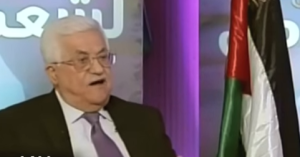 PA President Mahmoud Abbas on official PA TV. Photo: PMW/YouTube/Screenshot.