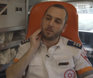 Israeli paramedic Aron Adler, pictures, responds to attacks in East Jerusalem. Photo: Screenshot. 