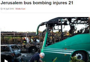 A BBC News report on the Jerusalem bus bombing. Photo: Screenshot.
