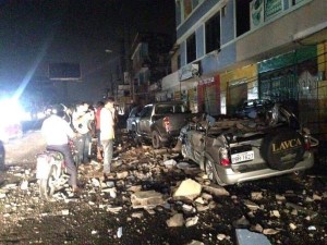 The aftermath of deadly earthquake in Ecuador that killed at least 77 people. Photo: Twitter.