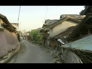 An image of the destruction leveled by two major earthquakes in Japan since Thursday. Photo: YouTube screenshot