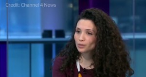 In an interview with Channel 4 News, NUS President Malia Bouattia deflected answering whether she believes Israel has a right to exist. Photo: Video Screenshot.