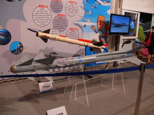 The Python 5 and Shafrir 1 missiles, developed by Israel's Rafael Advanced Defense Systems. Photo: MathKnight via Wikimedia Commons.