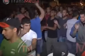 Palestinians celebrating the Jerusalem bus bomber. Photo: Screenshot.