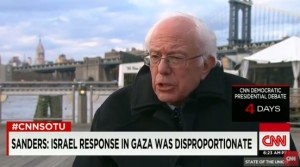 Bernie Sanders on CNN discussing the Gaza war. Photo: Screenshot.