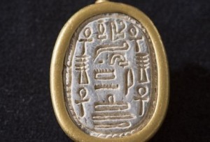 The ancient Egyptian scarab seal discovered in northern Israel. Photo: Tel Dor expedition.