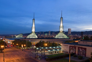 The Oregon Convention Center in Portland, which hosts this month's United Methodist Church quadrennial General Conference. Photo: Fcb981 via Wikimedia Commons.