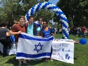 An event organized by Rebecca Avera (pictured in front at right), the Israel Fellow at Stanford University. Photo: Courtesy Rebecca Avera.