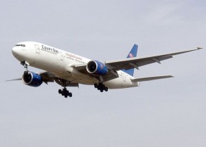An EgyptAir plane, such as the one shown, disappeared over the Mediterranean ocean. The plane's second black has been found. Photo: Wikimedia Commons.