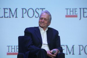Michael Douglas talked about his Jewish ties at the Jerusalem Post annual conference in New York City. Photo: Marc Sellem