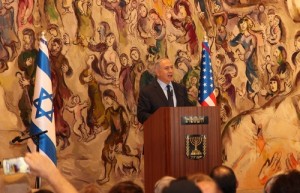 Prime Minister Benjamin Netanyahu addresses Wednesday's Knesset event honoring 100 years of American Jewry's contributions to the State of Israel. The event was organized by the Ruderman Family Foundation. Photo: Daniel Gilboa.
