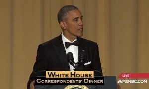 President Obama at the 2016 White House Correspondents' Dinner. Photo: Screenshot.  