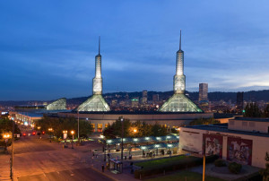 The Oregon Convention Center in Portland, which hosts this month's United Methodist Church quadrennial General Conference. Photo: Fcb981 via Wikimedia Commons.