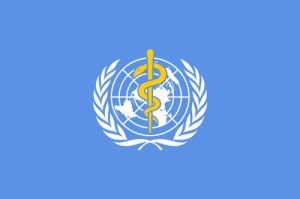 The World Health Organization flag. Credit: World Health Organization.