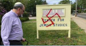 The Pawtucket Kollel Center for Jewish Studies, which was the target of antisemitic graffiti. Photo: WPRI's Facebook page.