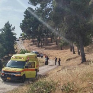 The scene of a stabbing attack in Jerusalem, in which two elderly women were injured. Photo: Twitter.