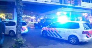 The scene of the Amsterdam kosher cafe stabbing attack. Photo: Twitter.