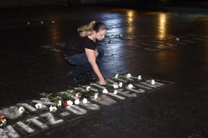A woman visiting the Hall of Remembrance at Yad Vashem on Holocaust Remembrance Day. Photo: Yad Vashem.
