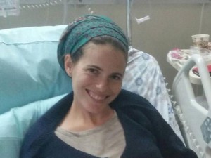 Michal Froman, in the aftermath of the January 18 stabbing attack that left her moderately wounded. Photo: Facebook.