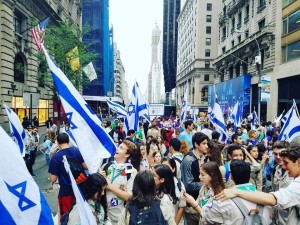 A scene at the Celebrate Israel Parade, which took place along Fifth Avenue in New York City. Photo: Twitter.
