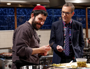 Rabbi Hecht competing on "Chopped." The Chabad rabbi came in second place in the competition. Photo: Food Network.