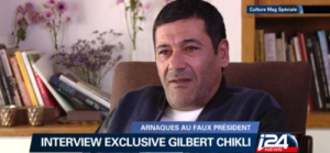 A screenshot of accused French-Israeli fake CEO Gilbert Chikli, who lives freely in Netanya in central Israel, evading French authorities. Photo: Wikimedia Commons.