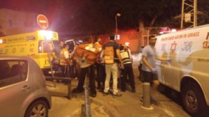 Magen David Adom ambulances at the scene of the Tel Aviv terrorist attack at the Sarona mall. Photo: MDA.