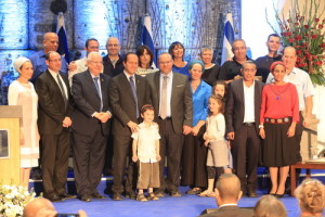 Dignitaries and honorees at Wednesday's award ceremony for the Jerusalem Unity Prize. Photo: Sasson Tiram.