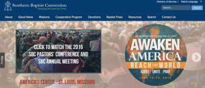 The Southern Baptist Convention (SBC) website. The SBC adopted a resolution condemning the BDS movement. Photo: Screenshot.