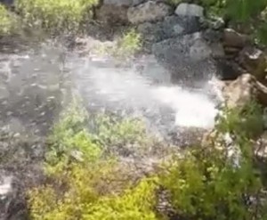 A broken pipe, pictured, was responsible for a decrease in water supply to the West Bank and not due to an Israeli master plan against Palestinians as reported by international media. 