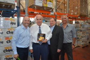 Former New York City mayor Rudy Giuliani (second from left) visits the Leket Israel facility on Thursday. Photo: Leket Israel.