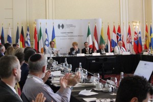 Policy experts and diplomats seen gathered at the IHRA Plenary in Bucharest in May 2016 where a working definition of antisemitism was adopted. Photo: IHRA.