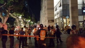 A scene from the aftermath of the terror attack in Tel Aviv on Wednesday evening. Photo: Magen David Adom. 
