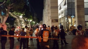 Israeli emergency personnel at the scene of a terror attack at the popular Sarona Market in Tel Aviv. Photo: Magen David Adom. 