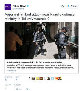 yahoo news headline tel aviv terror attack 6-8-16