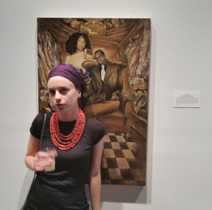 Elke Reva Sudin in front of Joseph In Exile. Photo: provided.