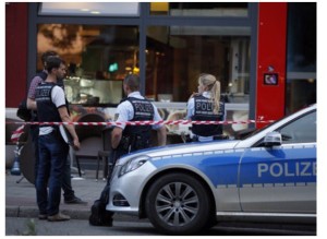 Police presence in Germany is becoming more visible, in the wake of a series of violent attacks. Photo: Twitter.